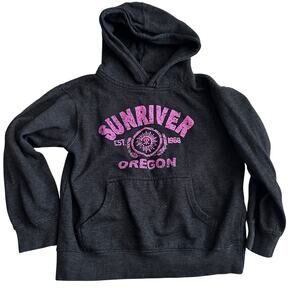 Sunriver Resort Youth Medium Hoodie - Black & Pink Logo